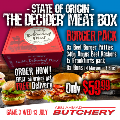State of Origin Abu-Ahmad-Butchery-Sydney-Online-Halal-Butcher-ABU AHMAD post Decider Box BURGER sydney online butcher